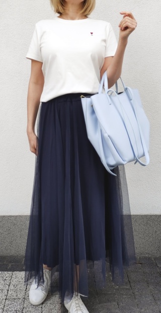 Torebka shopper skóra naturalna niebieska