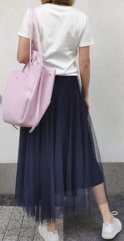 Torebka shopper skóra naturalna różowa