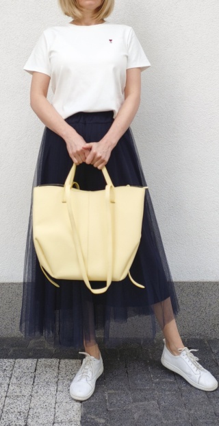 Torebka shopper skóra naturalna żółta