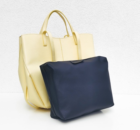 Torebka shopper skóra naturalna żółta