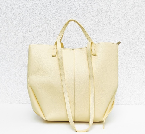 Torebka shopper skóra naturalna żółta