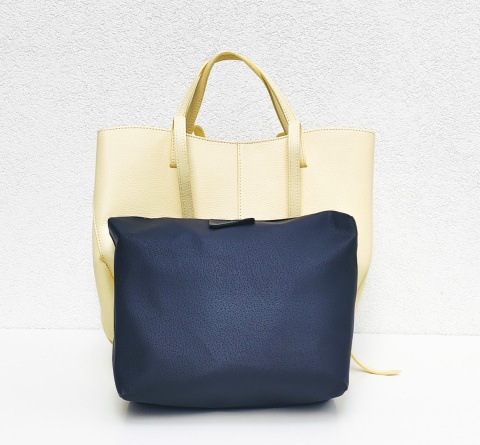Torebka shopper skóra naturalna żółta