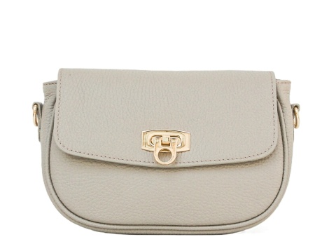 Beżowa fango listonoszka skóra naturalna